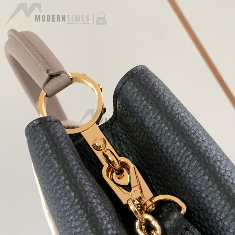 Louis Vuitton Capucines BB Black and Grey Handbag Custom M20844 M20845