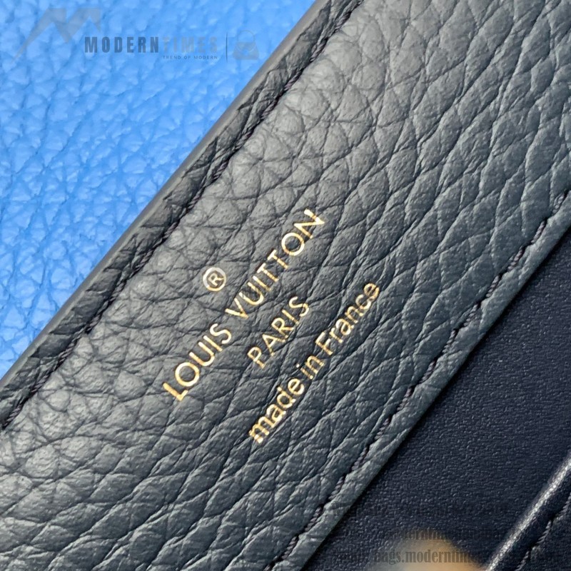 Louis Vuitton Capucines BB Black and Blue Handbag Custom M20844 M20845