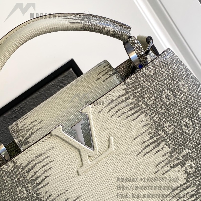 Louis Vuitton Capucines Off-White Lizard Replica Handbag M98156 M98177