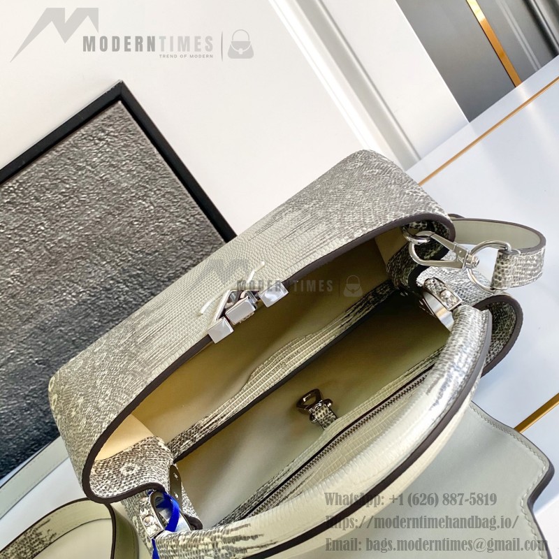 Louis Vuitton Capucines Off-White Lizard Replica Handbag M98156 M98177