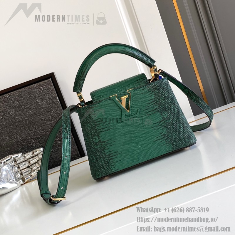 Louis Vuitton Capucines Green Lizard Replica Handbag M98156 M98177