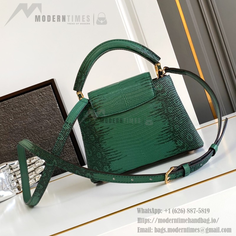 Louis Vuitton Capucines Green Lizard Replica Handbag M98156 M98177
