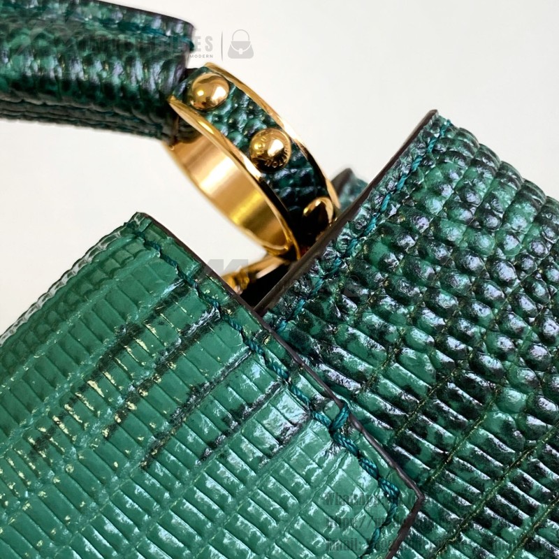 Louis Vuitton Capucines Green Lizard Replica Handbag M98156 M98177