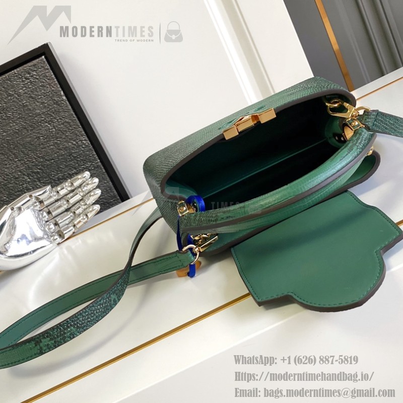 Louis Vuitton Capucines Green Lizard Replica Handbag M98156 M98177