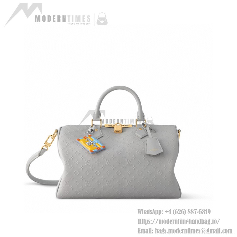 Louis Vuitton Speedy Soft 30 Grey Minigram Bold Handbag M25670 Front View