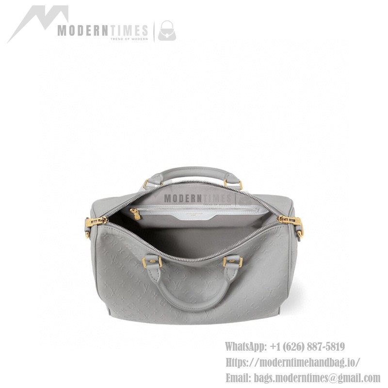 Louis Vuitton Speedy Soft 30 Grey Minigram Bold Handbag M25670 Front View