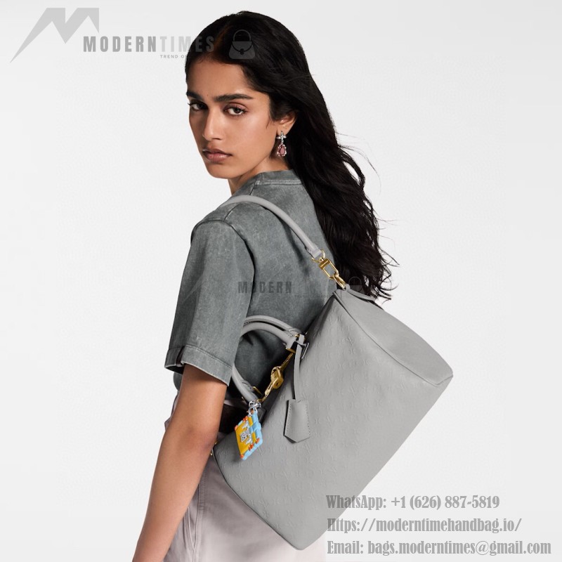 Louis Vuitton Speedy Soft 30 Grey Minigram Bold Handbag M25670 Front View