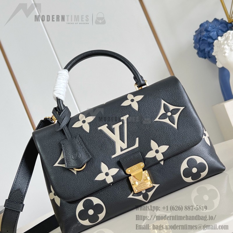 Louis Vuitton Madeleine MM Handbag M46041 Black Monogram Empreinte Replica