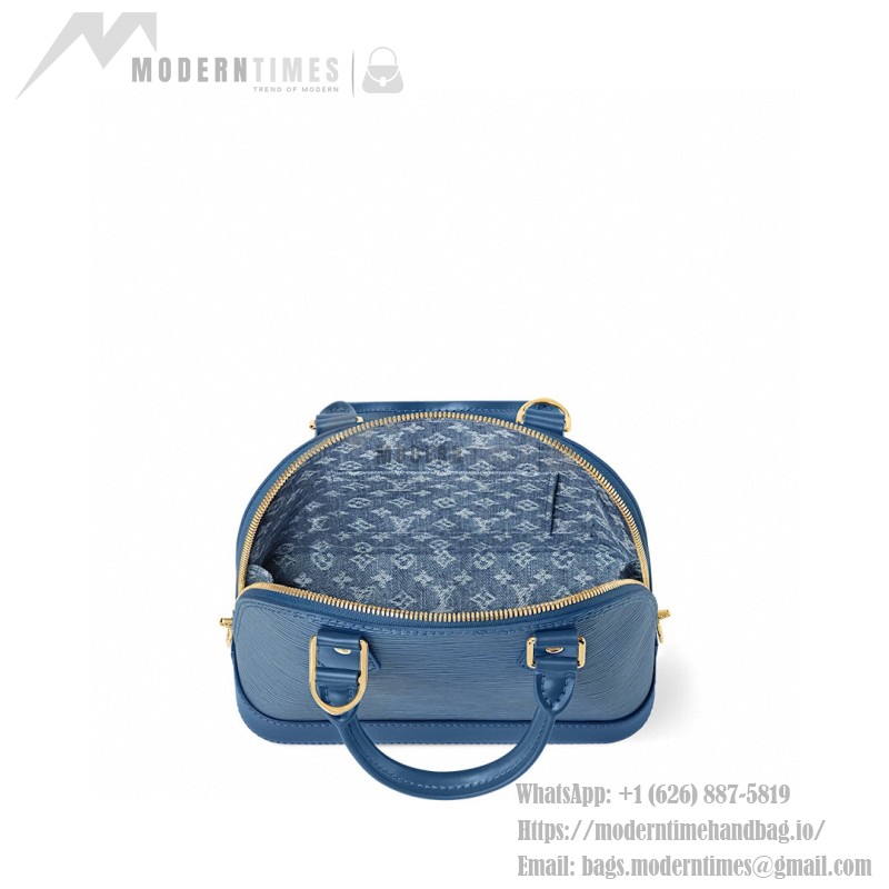 Louis Vuitton Alma BB M14853 Blue Epi Leather Bag with Gold Hardware
