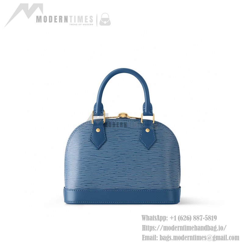 Louis Vuitton Alma BB M14853 Blue Epi Leather Bag with Gold Hardware