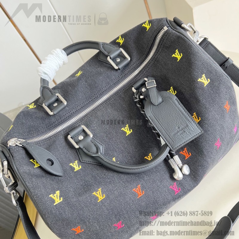 Louis Vuitton Speedy 40 Bandoulière M14136 LV Blason Denim Replica – ModernTimeHandbag