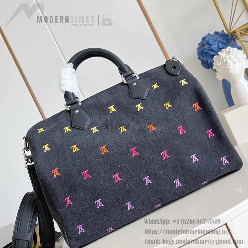 Louis Vuitton Speedy 40 Bandoulière M14136 LV Blason Denim Replica – ModernTimeHandbag