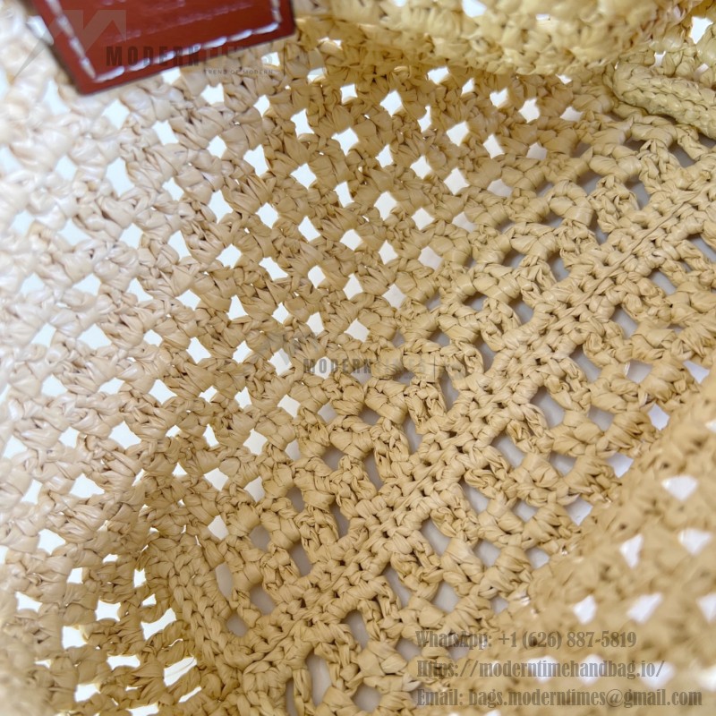 Louis Vuitton Hills Pochette M14304 Raffia and Leather Clutch