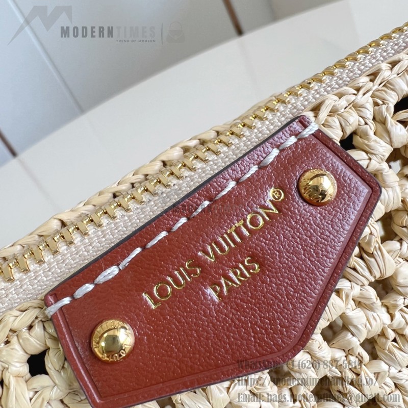 Louis Vuitton Hills Pochette M14304 Raffia and Leather Clutch