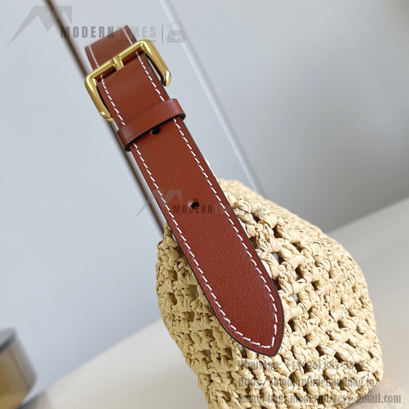 Louis Vuitton Hills Pochette M14304 Raffia and Leather Clutch