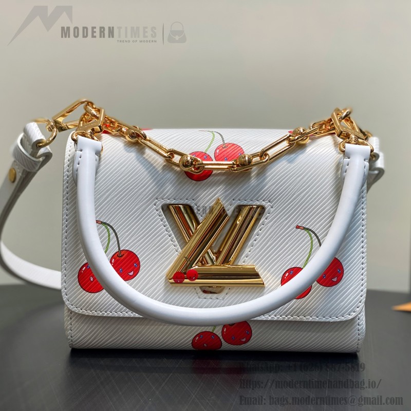 Louis Vuitton Twist PM White Cherry Wave Epi Leather Handbag M13239 M50332