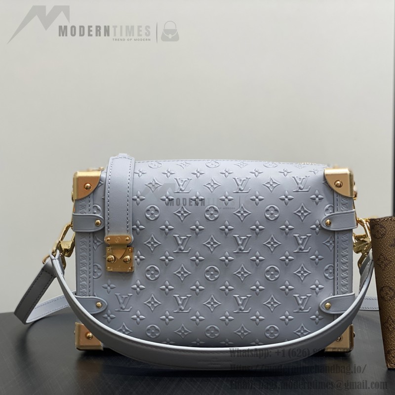 Louis Vuitton Side Trunk MM Gray M25602 with Mini Pouch – Monogram Embossed Leather