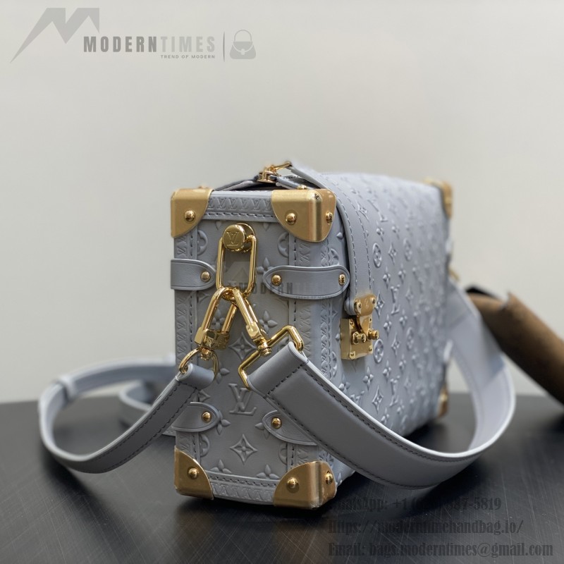 Louis Vuitton Side Trunk MM Gray M25602 with Mini Pouch – Monogram Embossed Leather