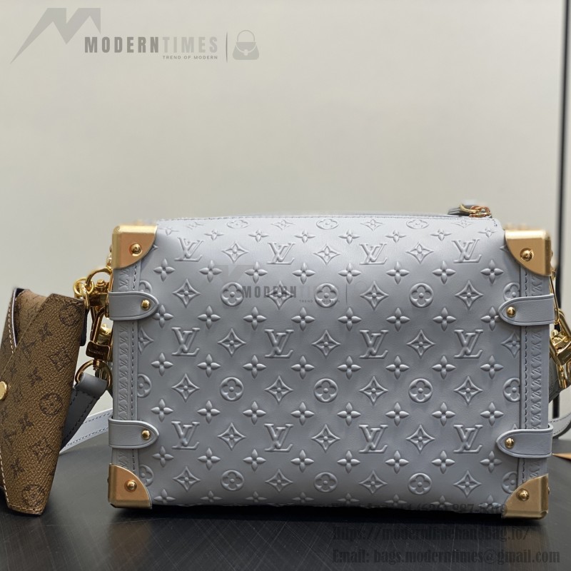 Louis Vuitton Side Trunk MM Gray M25602 with Mini Pouch – Monogram Embossed Leather