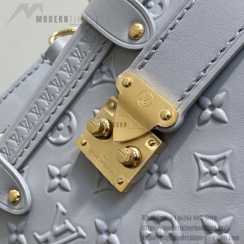 Louis Vuitton Side Trunk MM Gray M25602 with Mini Pouch – Monogram Embossed Leather