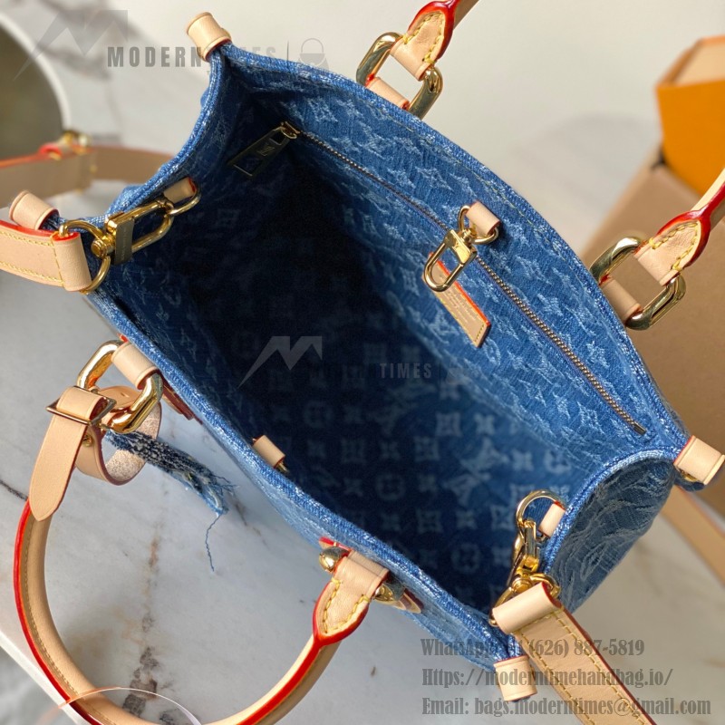 Louis Vuitton OnTheGo PM M14633 Denim Canvas Replica Handbag