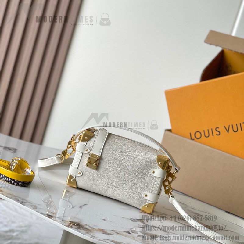 Louis Vuitton Side Trunk BB Handbag M23915 M25072 in Off-White and Light Brown – Premium Leather Replica