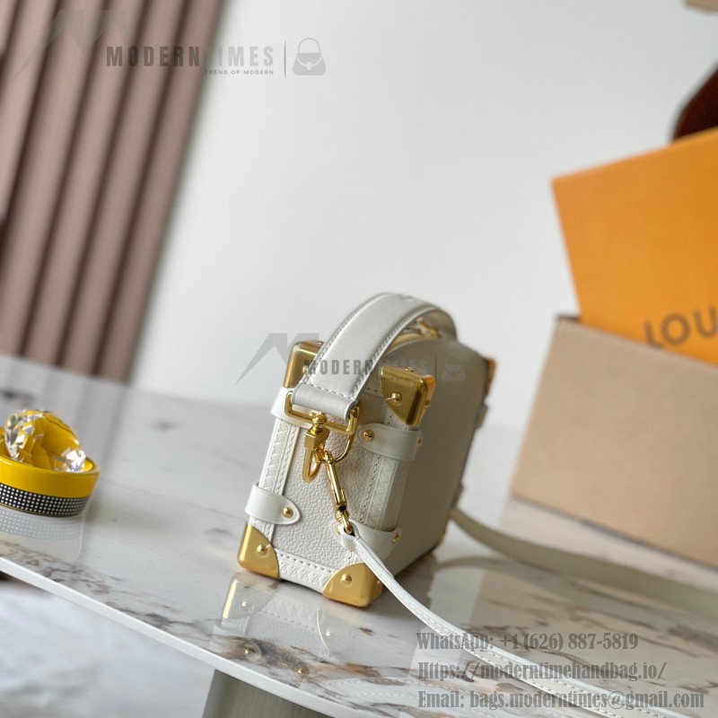 Louis Vuitton Side Trunk BB Handbag M23915 M25072 in Off-White and Light Brown – Premium Leather Replica