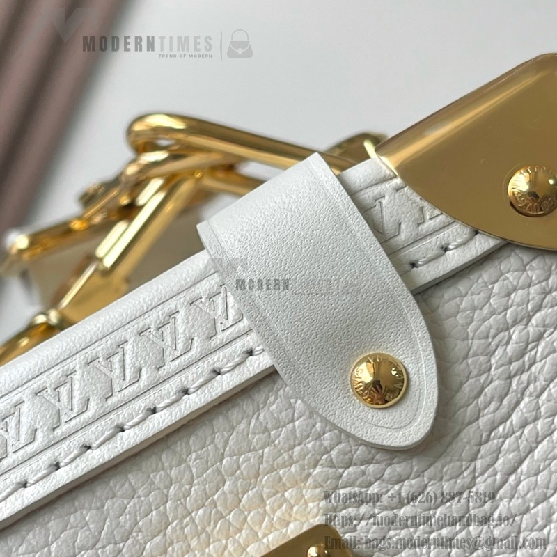 Louis Vuitton Side Trunk BB Handbag M23915 M25072 in Off-White and Light Brown – Premium Leather Replica