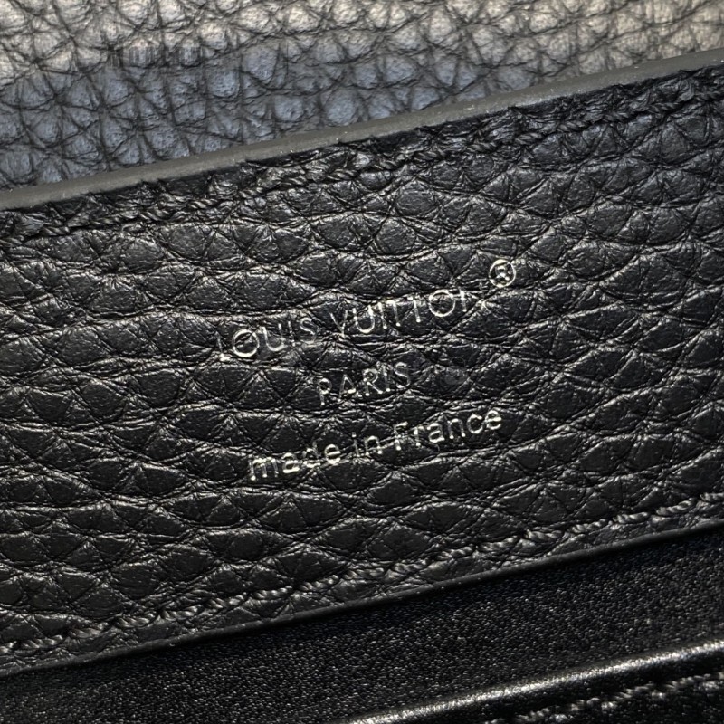 Louis Vuitton Capucines Mini N85513 Black Python Leather Handbag