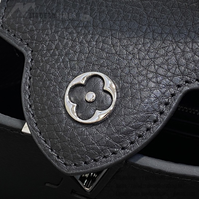 Louis Vuitton Capucines Mini N85513 Black Python Leather Handbag