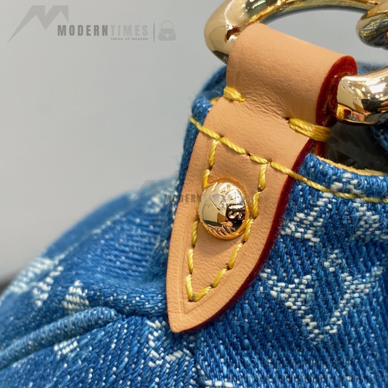Louis Vuitton M95216 Pink Purple & Denim Blue Vintage Denim Baguette Bag