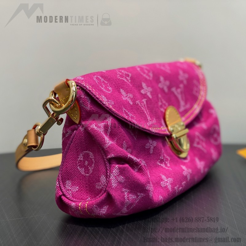 Louis Vuitton M95216 Pink Purple & Denim Blue Vintage Denim Baguette Bag