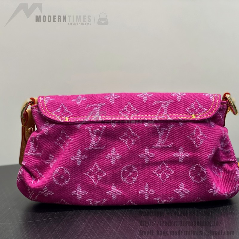 Louis Vuitton M95216 Pink Purple & Denim Blue Vintage Denim Baguette Bag