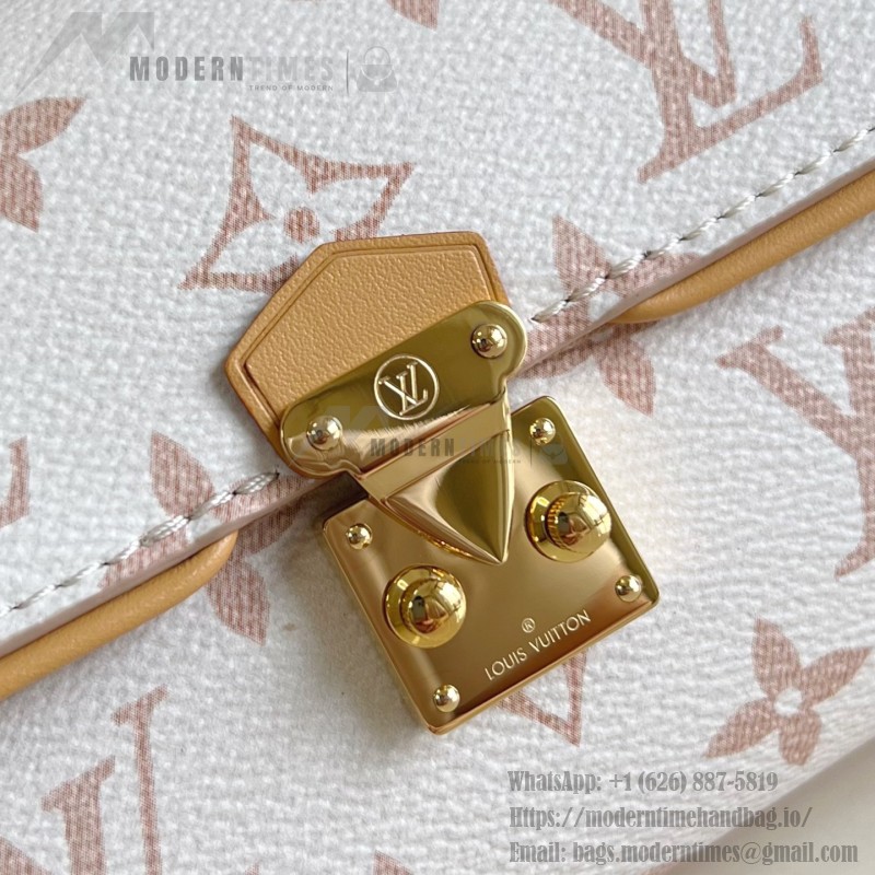 Louis Vuitton M26583 Pochette Camille White Floral Monogram Dune Canvas Handbag