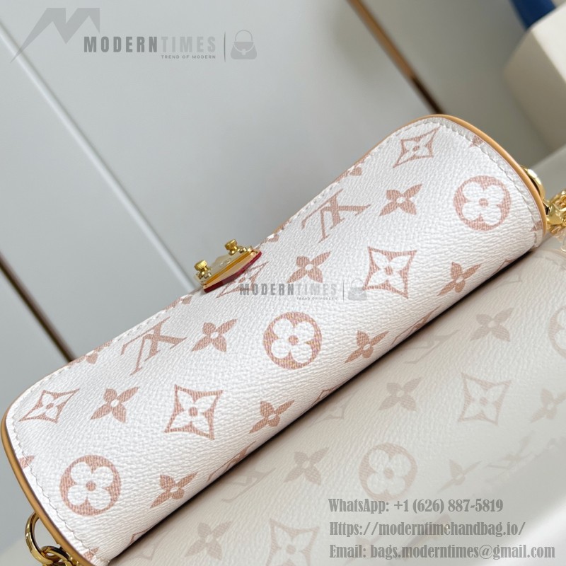 Louis Vuitton M26583 Pochette Camille White Floral Monogram Dune Canvas Handbag