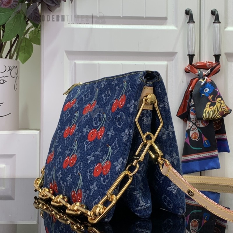 Louis Vuitton x Takashi Murakami Coussin PM M14978 Denim Cherry Handbag