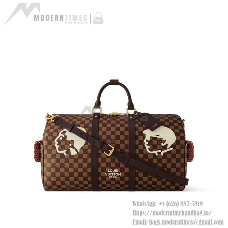 Louis Vuitton Keepall Bandoulière 50 Travel Bag M26434 Monogram Eclipse Replica