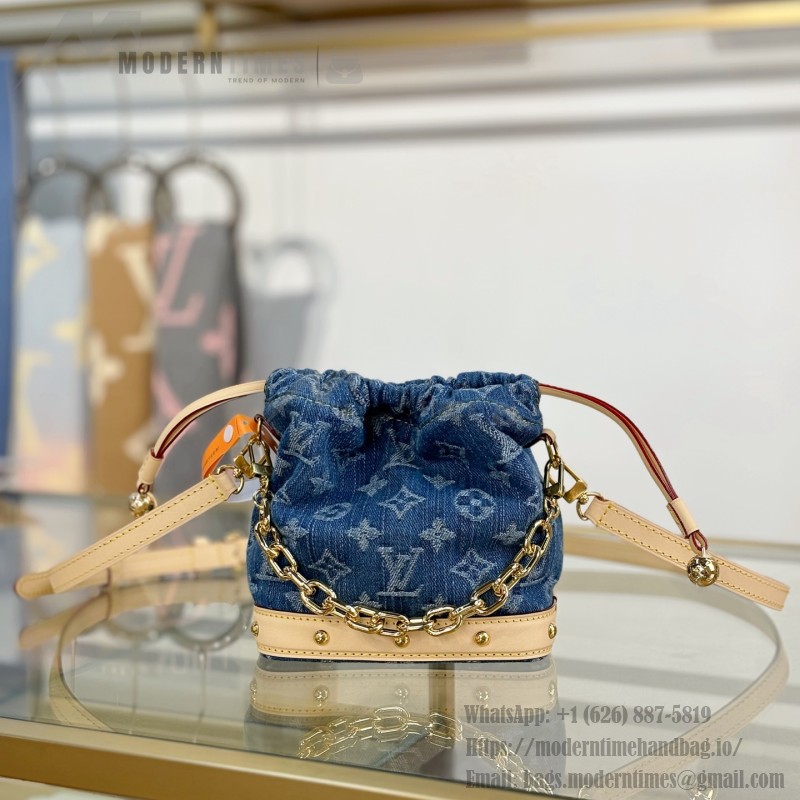 Louis Vuitton Nano Noé Backpack M83043 Denim Blue