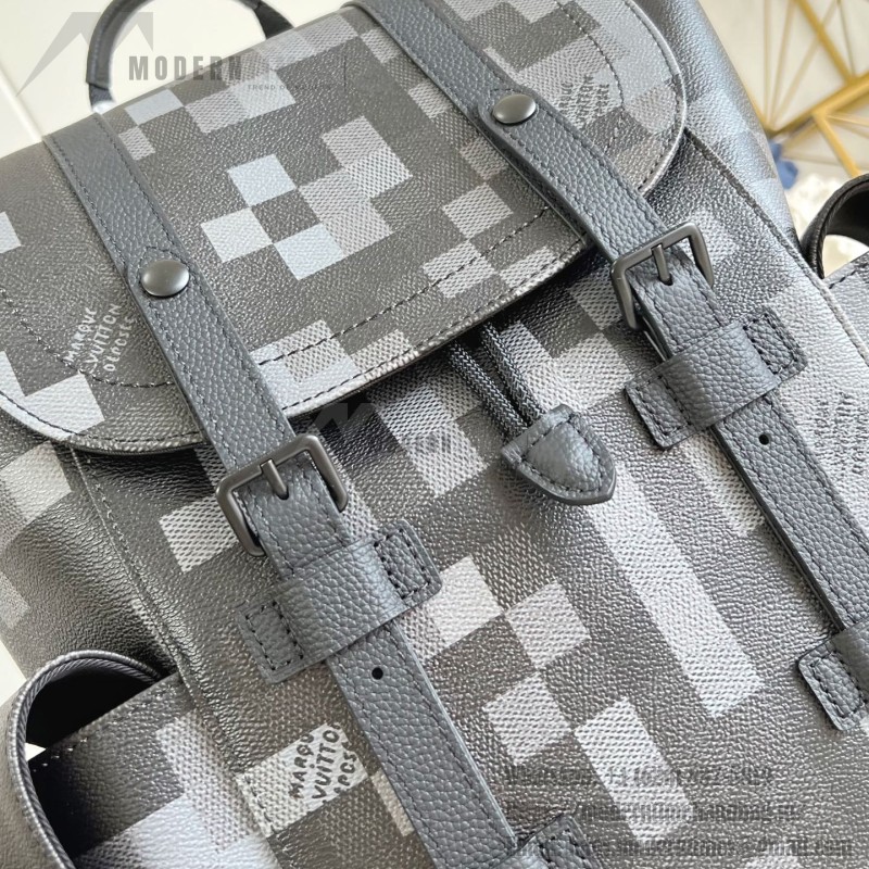 Louis Vuitton Christopher Medium Backpack Damoflage Black Canvas M14952 Replica
