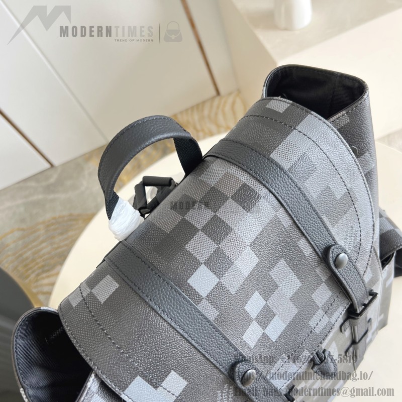 Louis Vuitton Christopher Medium Backpack Damoflage Black Canvas M14952 Replica