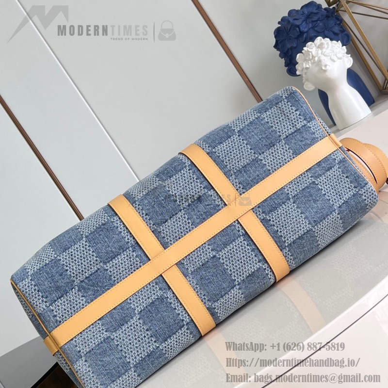 Louis Vuitton Keepall Bandoulière 50 Damier Denim 3D Travel Bag M40739 Replica