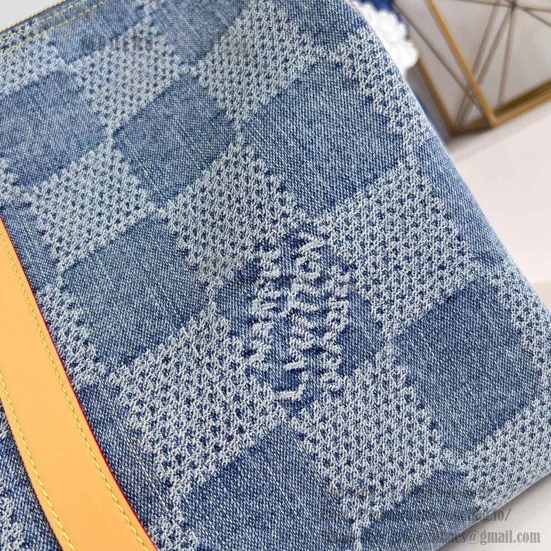 Louis Vuitton Keepall Bandoulière 50 Damier Denim 3D Travel Bag M40739 Replica