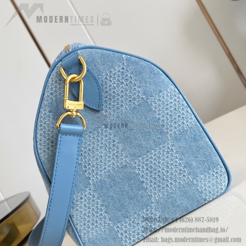 Louis Vuitton Speedy 30 Bandoulière Damier Denim 3D Canvas Handbag N00203 Replica