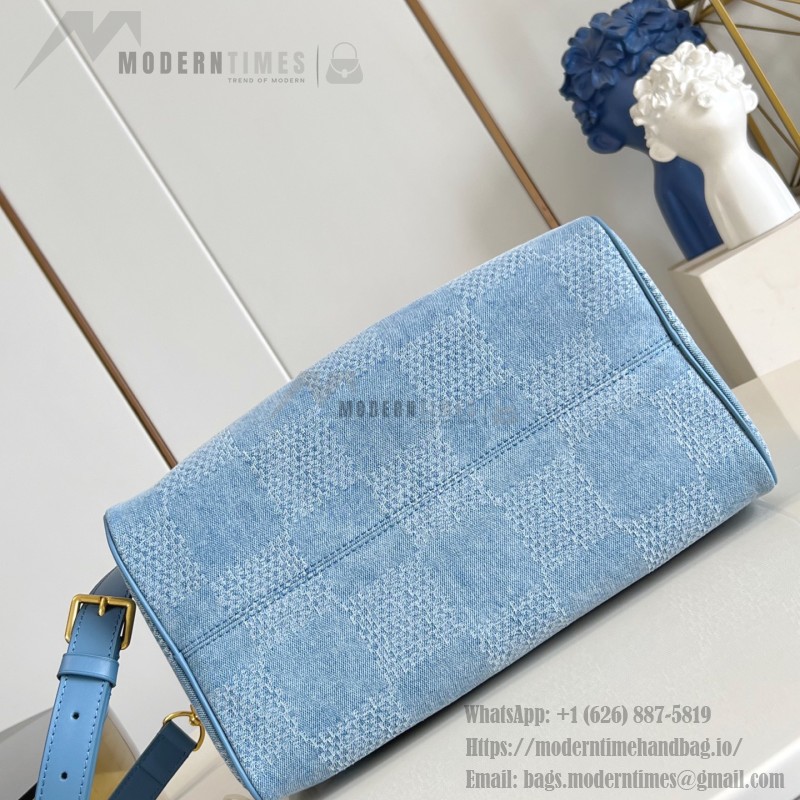 Louis Vuitton Speedy 30 Bandoulière Damier Denim 3D Canvas Handbag N00203 Replica