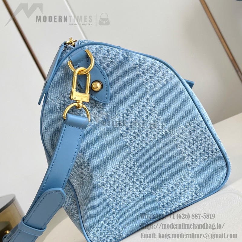 Louis Vuitton Speedy 30 Bandoulière Damier Denim 3D Canvas Handbag N00203 Replica