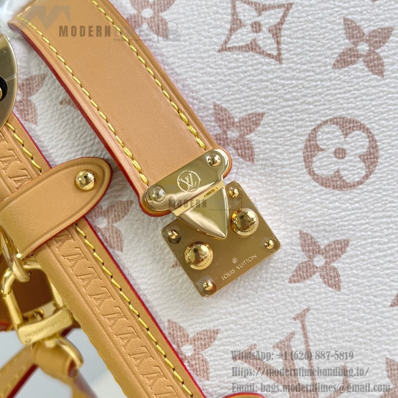 Louis Vuitton Side Trunk Medium Handbag M26287 White Monogram Canvas
