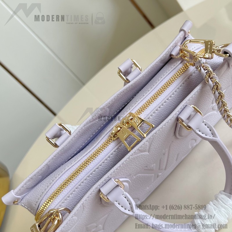 Louis Vuitton OnTheGo East West Handbag M15192 in Pastel Lilac Monogram Empreinte Leather