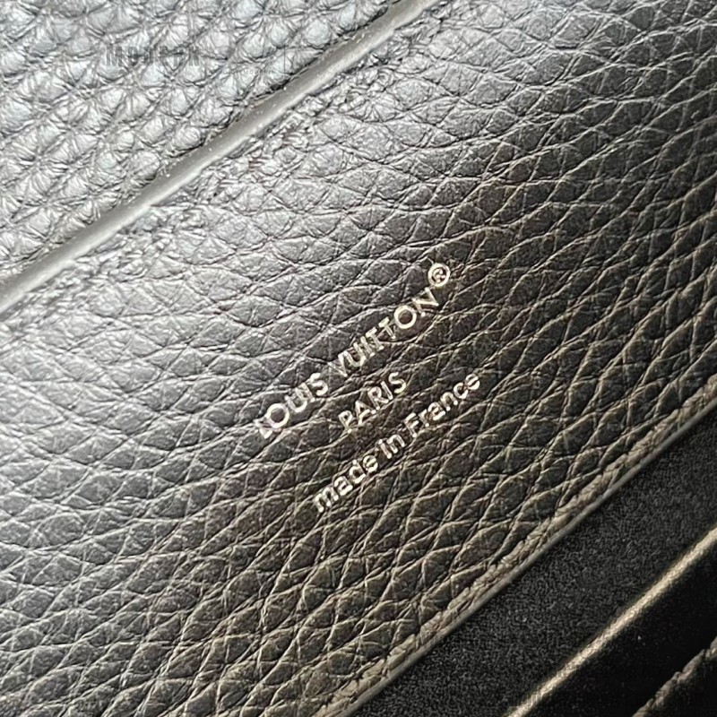 Louis Vuitton Capucines Mini Handbag M85513 Black Taurillon Leather with Python Handle