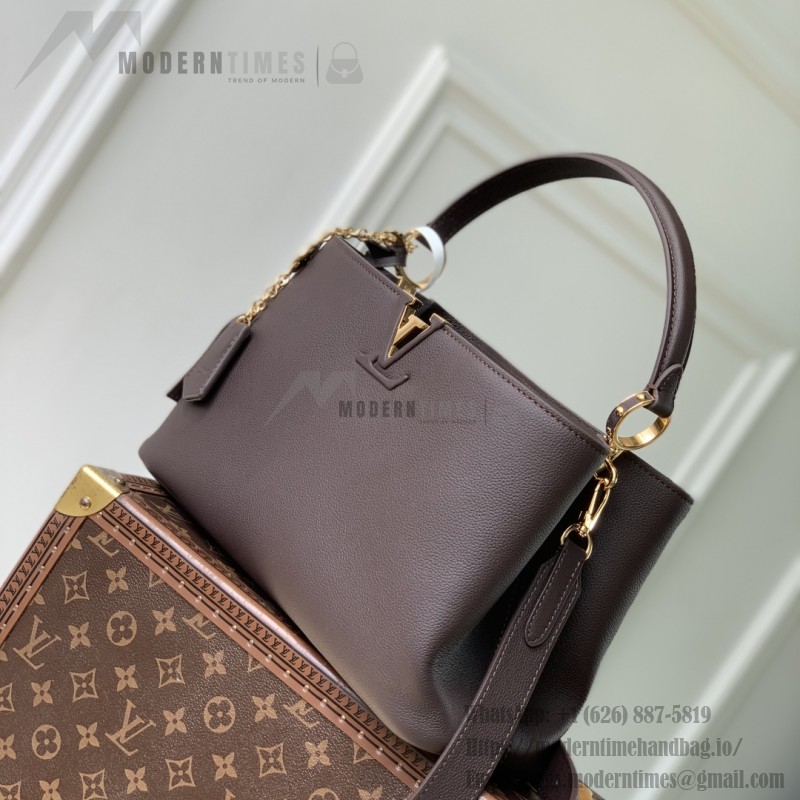 Louis Vuitton Capucines Souple MM Chocolate Brown Handbag