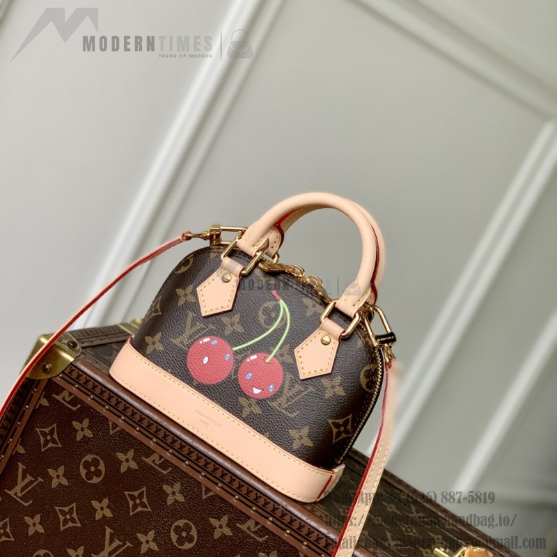 Louis Vuitton Nano Alma M13416 Cherry Monogram Handbag